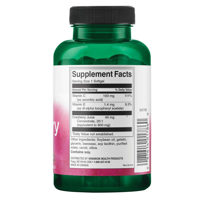 Swanson Cranberry 20:1 Concentrate 180 Softgels at MySupplementShop.co.uk