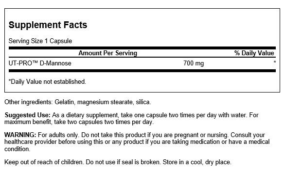 Swanson D-Mannose 700mg 60 Capsules | Premium Supplements at MYSUPPLEMENTSHOP