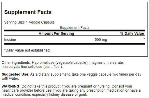 Swanson Inosine 500 mg 60 Veggie Capsules at MySupplementShop.co.uk