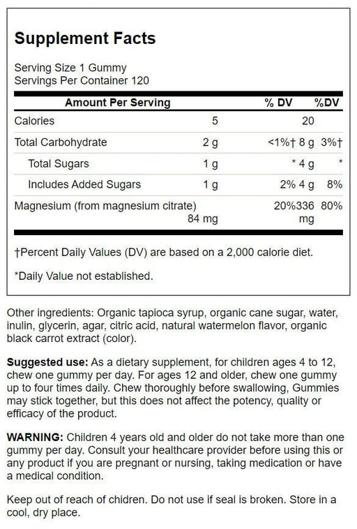 Swanson Magnesium Citrate Gummies, Watermelon Flavoured 84mg 120 Gummies | Premium Supplements at MYSUPPLEMENTSHOP