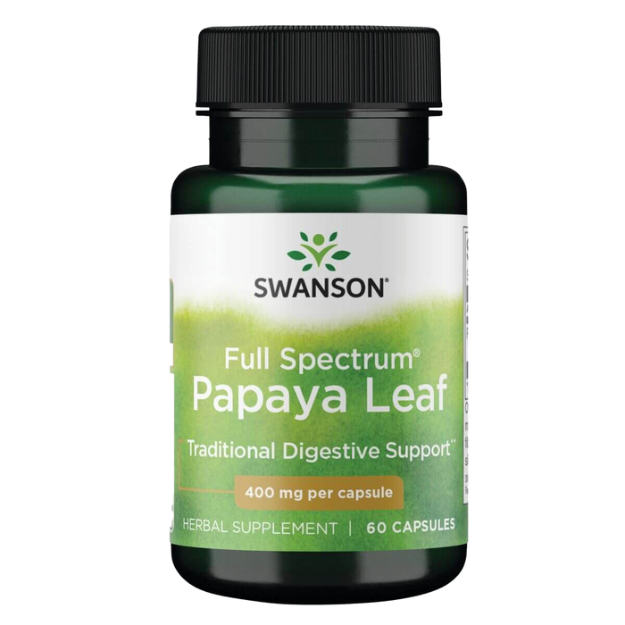 Swanson Papaya Leaf 400 mg 60 Capsules