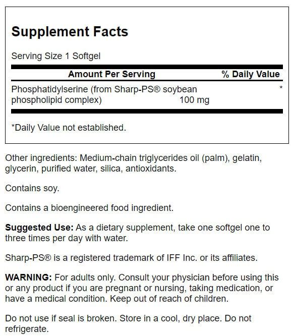 Swanson Phosphatidylserine 100 mg 90 Softgels - Brain & Memory at MySupplementShop by Swanson