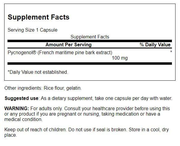 Swanson Pycnogenol 100 mg 30 Capsules - Skin Care at MySupplementShop by Swanson