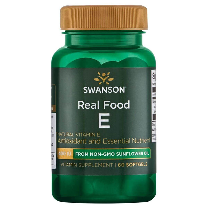 Swanson Real Food E 400iu 60 Softgels | Premium Supplements at MYSUPPLEMENTSHOP