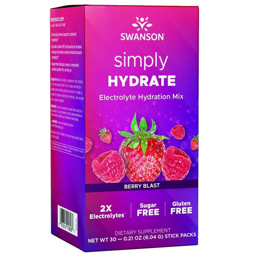 Swanson Simply HYDRATE Electrolyte Hydration Mix (Berry Blast) 30 Packets | Premium Supplements at MYSUPPLEMENTSHOP