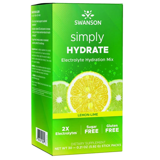 Swanson Simply HYDRATE Electrolyte Hydration Mix (Lemon-Lime) 30 Packets | Premium Supplements at MYSUPPLEMENTSHOP