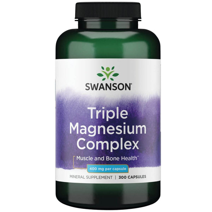 Swanson Triple Magnesium Complex 400mg 300 Capsules - Vitamins & Minerals at MySupplementShop by Swanson