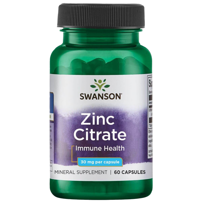 Swanson Zinc Citrate 30 mg 60 Capsules