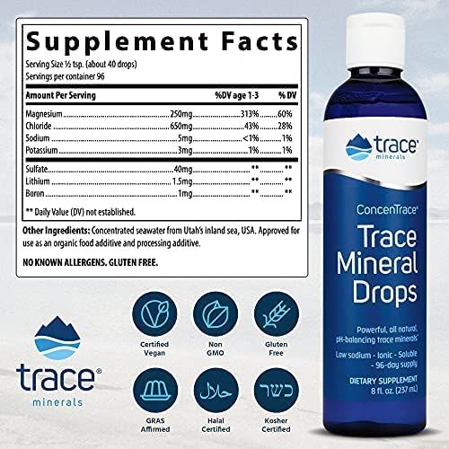 Trace Minerals Concentrace Trace Mineral Drops 2 fl oz (59ml) - Vitamins & Minerals at MySupplementShop by Trace Minerals