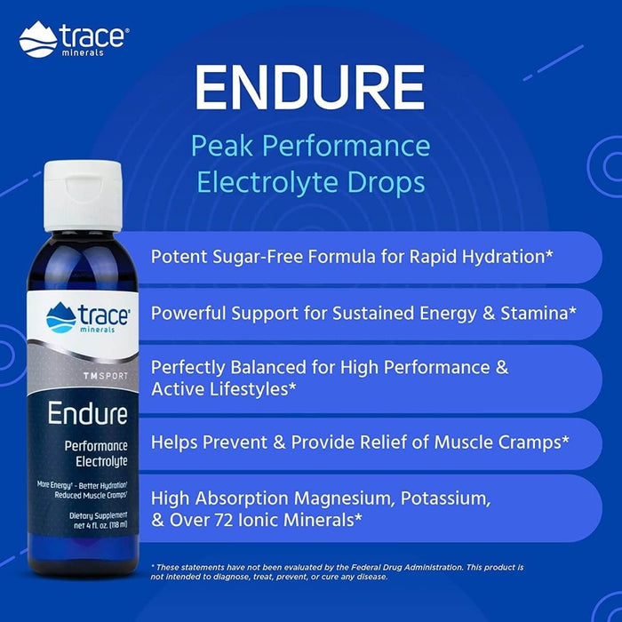 Trace Minerals Endure Performance Electrolyte 4 fl oz (118ml) | Premium Supplements at MYSUPPLEMENTSHOP