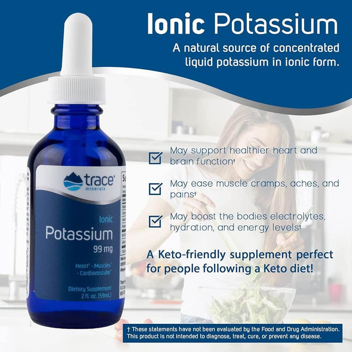 Trace Minerals Liquid Ionic Potassium 99mg 2 fl oz (59ml) - Vitamins & Minerals at MySupplementShop by Trace Minerals