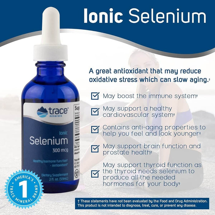 Trace Minerals Liquid Ionic Selenium (300 mcg) 2 oz | Premium Supplements at MYSUPPLEMENTSHOP