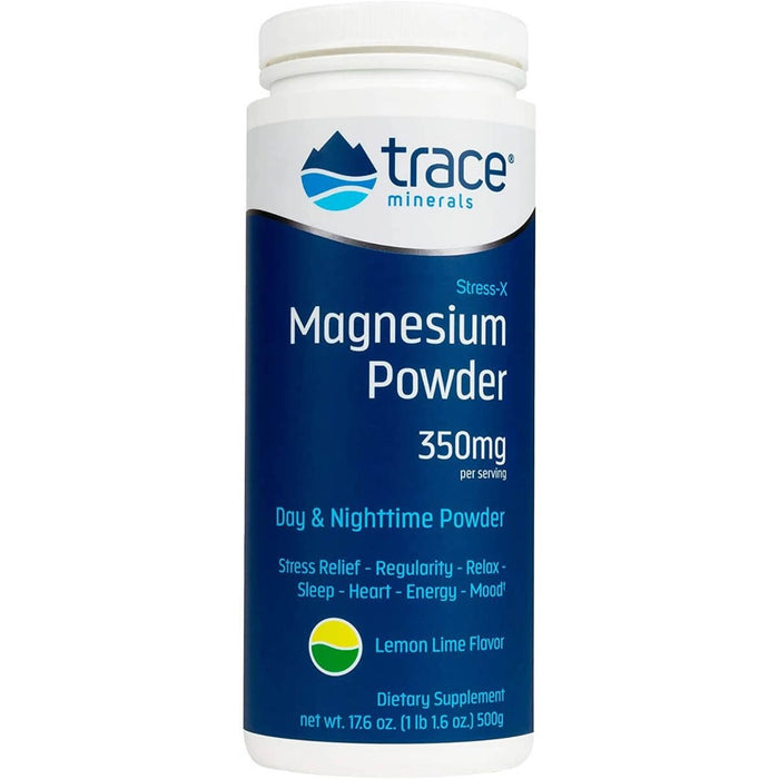 Trace Minerals Stress-X Magnesium Powder 350mg Lemon-Lime Flavour 500g - Energy & Vitality at MySupplementShop by Trace Mineral Research