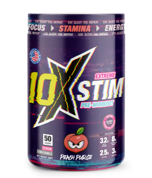 10X Athletic STIM 600g - Peach Purge - Pre Workout at MySupplementShop by 10X Athletic