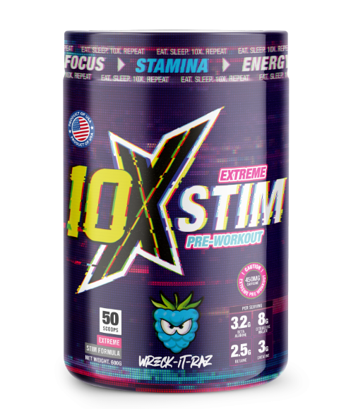 10X Athletic STIM 600g - Wreck It Raz - Pre Workout at MySupplementShop by 10X Athletic