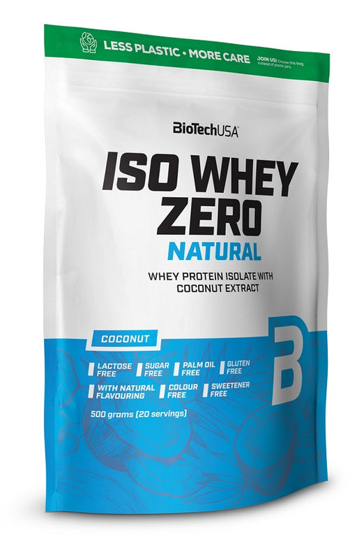 BioTechUSA Iso Whey Zero Natural, Strawberry - 500 grams | High-Quality Protein | MySupplementShop.co.uk
