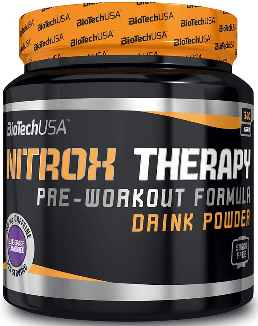 BioTechUSA Nitrox Therapy, Blue Grape - 340 grams | High-Quality Nitric Oxide Boosters | MySupplementShop.co.uk