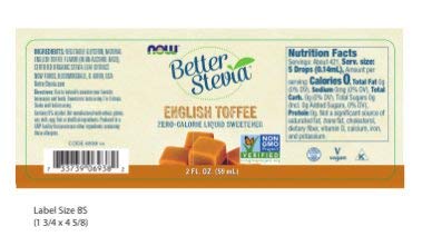 NOW Foods Better Stevia Liquid 59ml English Toffee | High-Quality Health Foods | MySupplementShop.co.uk