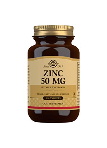 Solgar Zinc 50 mg Tablets Brown 100 Count | High-Quality Zinc | MySupplementShop.co.uk