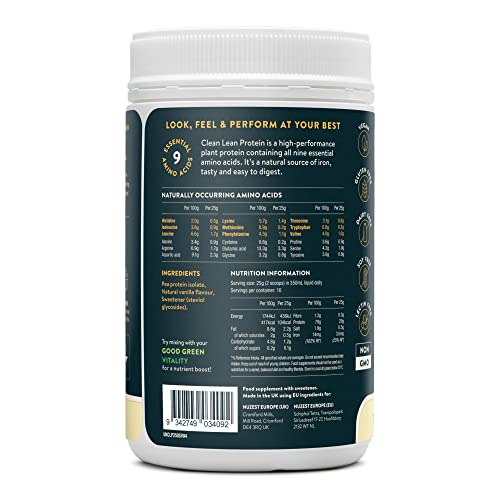 Nuzest - Clean Lean Protein - Smooth Vanilla - Vegan Protein Powder - Complete Amino Acid Profile - Plant-Based Workout & Recovery Fuel - All Natural Food Supplement - 250g (10 Servings) | High-Quality Vegan Proteins | MySupplementShop.co.uk