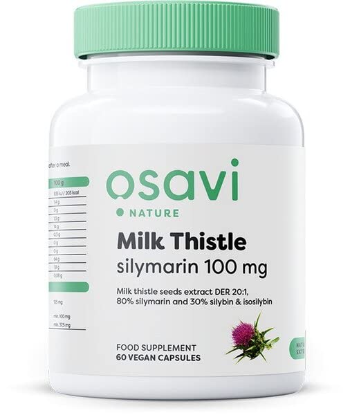 Osavi Milk Thistle, Silymarin 100mg - 60 vegan caps | High-Quality Combination Multivitamins & Minerals | MySupplementShop.co.uk