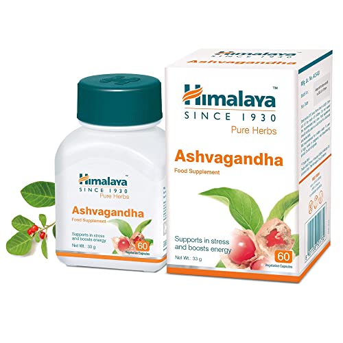 Himalaya Herbals Pure Herbs Ashvagandha Herbal Food Supplement | Helps Maintain a Healthy Balance and Healthy Sleep | Supports in Stress for Daily Dose of Energy - 60 Vegetarian Capsules | High-Quality Ginseng | MySupplementShop.co.uk