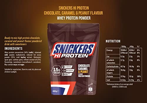 Snickers Protein Powder 480g | High-Quality Health Foods | MySupplementShop.co.uk