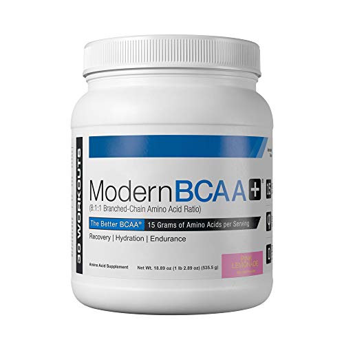 Modern BCAA+ Original Branched Chain Amino Acid Powder Pink Lemonade | Sugar Free Post Workout Muscle Recovery & Hydration Drink with 15g Amino Acids and 8:1:1 BCAA Ratio for Men & Women | 30 Servings | High-Quality BCAAs | MySupplementShop.co.uk