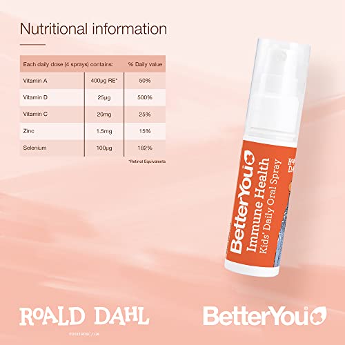 BetterYou Roald Dahl Immune Health Oral Spray | High-Quality Vitamins & Minerals | MySupplementShop.co.uk