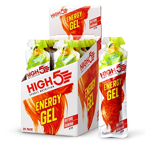 HIGH5 Energy Gel Quick Release Energy On The Go From Natural Fruit Juice (Citrus 20 x 40g) | High-Quality Nutrition Bars & Drinks | MySupplementShop.co.uk