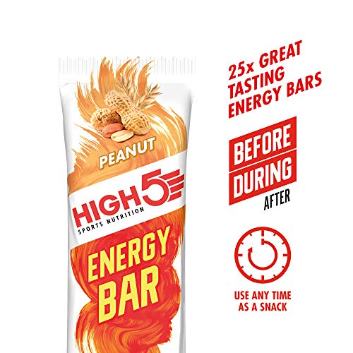 HIGH5 Energy Bar Real Fruits Soft Bar No Artificial Sweeteners (Peanut 25 x 55g) | High-Quality Endurance & Energy | MySupplementShop.co.uk