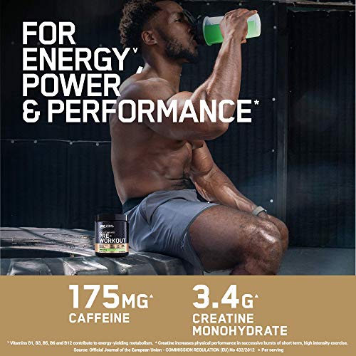 Optimum Nutrition Gold Standard Pre Workout Green Apple Flavoured Powder 330g | High-Quality Acetyl-L-Carnitine | MySupplementShop.co.uk