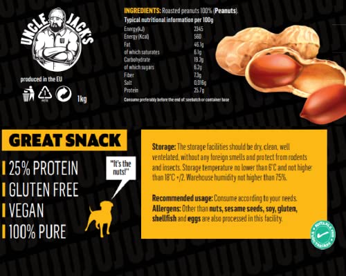 Uncle Jack's Peanut Butter 1kg Crunchy | High-Quality Health Foods | MySupplementShop.co.uk