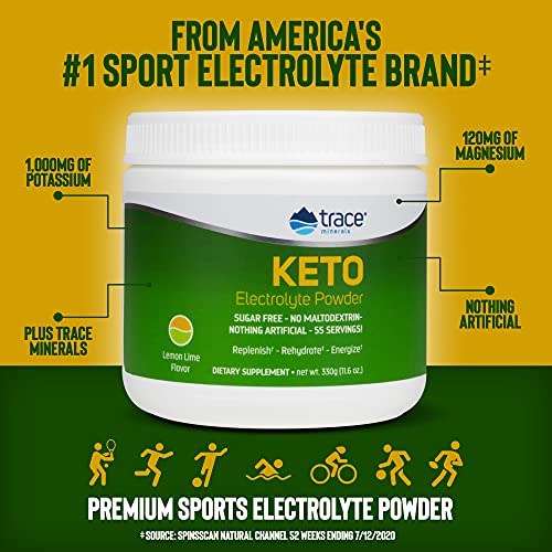 Trace Minerals Keto Electrolyte Powder Lemon Lime 55 servings 330g - Vitamins & Minerals at MySupplementShop by Trace Minerals