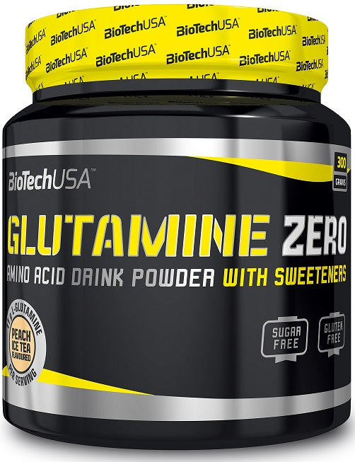 BioTechUSA Glutamine Zero, Peach Ice Tea - 300 grams | High-Quality L-Glutamine, Glutamine | MySupplementShop.co.uk