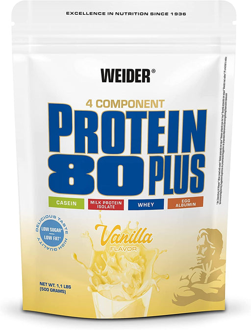 Weider Protein 80 Plus, Vanilla - 500 grams | High-Quality Protein | MySupplementShop.co.uk