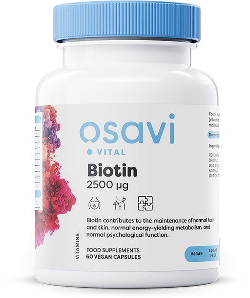 Osavi Biotin, 2500mcg - 60 vegan caps | High-Quality Vitamin B7 (Biotin) | MySupplementShop.co.uk