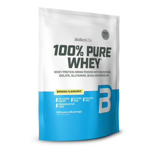 BioTechUSA 100% Pure Whey, Banana - 1000 grams | High-Quality Protein | MySupplementShop.co.uk