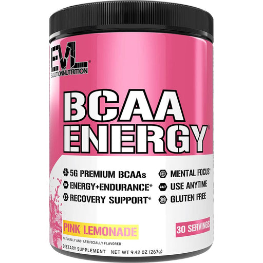 EVLution Nutrition BCAA Energy, Pink Lemonade - 267 grams | High-Quality Amino Acids and BCAAs | MySupplementShop.co.uk