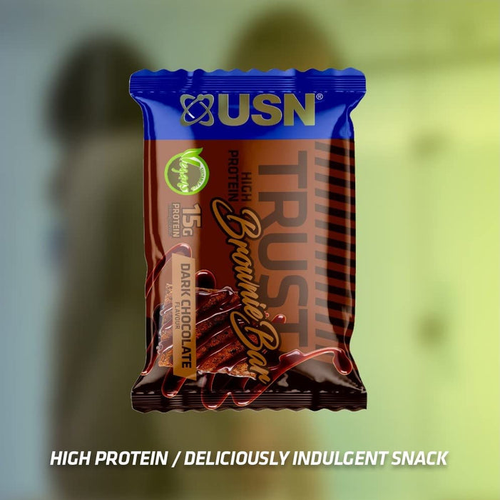 USN Trust Vegan Brownie 12x60g Dark Chocolate - Health Foods at MySupplementShop by USN