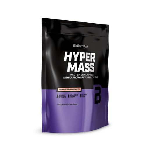 BioTechUSA Hyper Mass, Strawberry - 1000 grams | High-Quality Weight Gainers & Carbs | MySupplementShop.co.uk