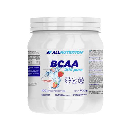 Allnutrition BCAA 2:1:1 Pure, Strawberry - 500g | High-Quality BCAAs | MySupplementShop.co.uk