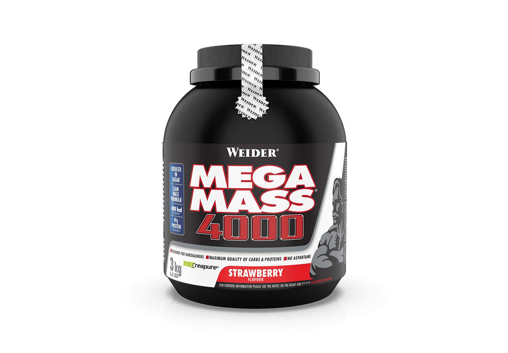 Weider Mega Mass 4000, Strawberry - 3000 grams — MySupplementShop