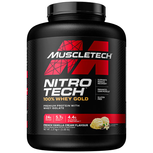 MuscleTech Nitro-Tech 100% Whey Gold, French Vanilla Cream - 2270 grams (EAN 631656256376) | High-Quality Protein | MySupplementShop.co.uk