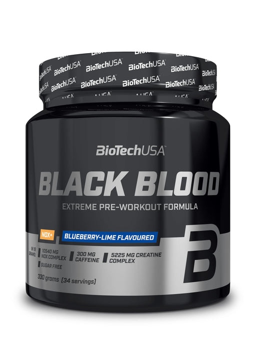 BioTechUSA Black Blood NOX+, Blueberry-Lime (EAN 5999076232376) - 330 grams | High-Quality Nitric Oxide Boosters | MySupplementShop.co.uk