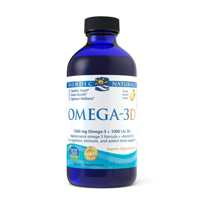 Nordic Naturals Omega-3D, 1560mg Lemon - 237 ml. - Health and Wellbeing at MySupplementShop by Nordic Naturals