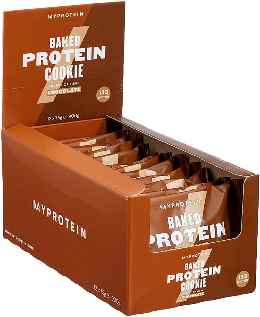 MyProtein Baked Cookie 12x75g Chocolate | High-Quality Protein Bars | MySupplementShop.co.uk