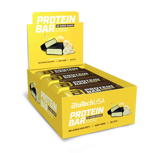 BioTechUSA Protein Bar, Banana - 16 x 70g | High-Quality Health Foods | MySupplementShop.co.uk