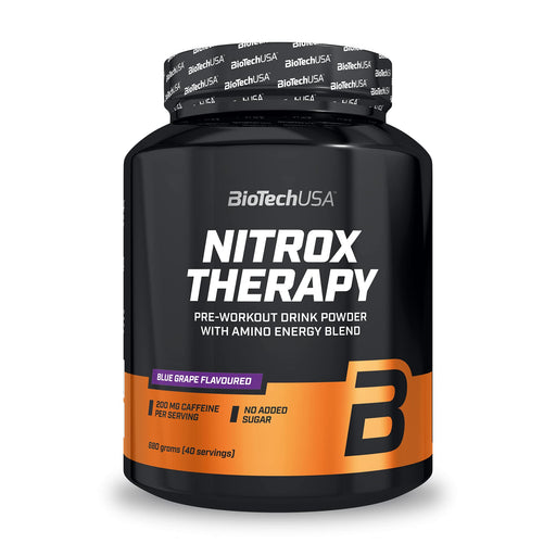 BioTechUSA Nitrox Therapy, Blue Grape - 680 grams | High-Quality Nitric Oxide Boosters | MySupplementShop.co.uk