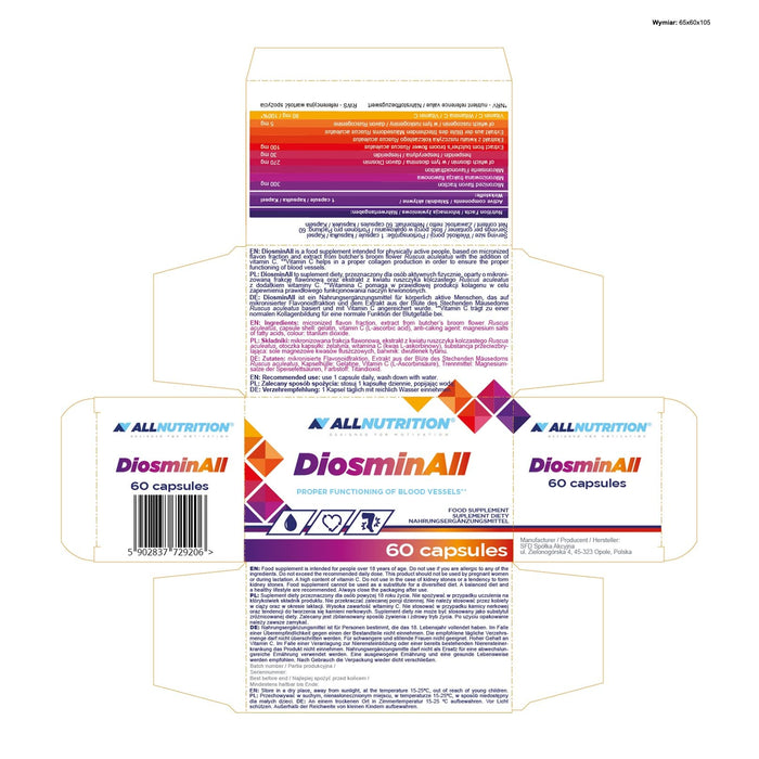 Allnutrition DiosminAll - 60 caps | High-Quality Combination Multivitamins & Minerals | MySupplementShop.co.uk